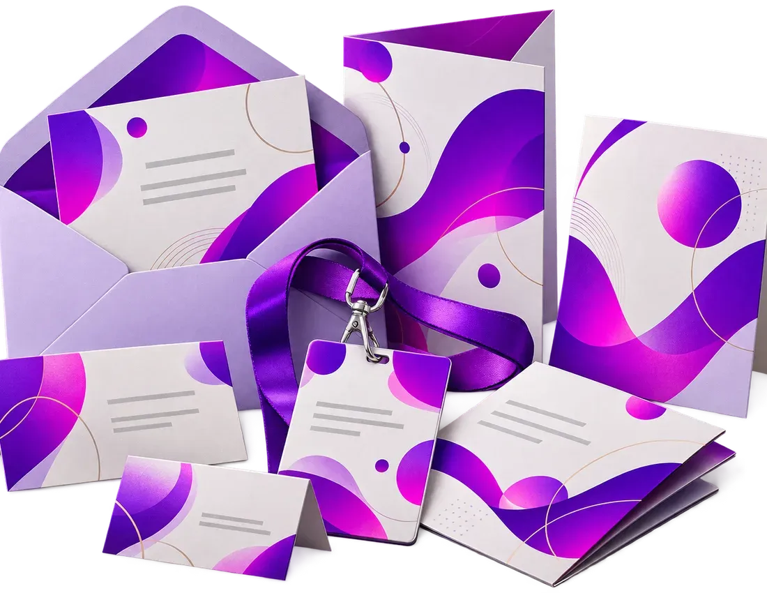 Carte d’invitation, badge nominatif et programme d’événement